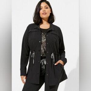 Torrid Black Utility Jacket 4x